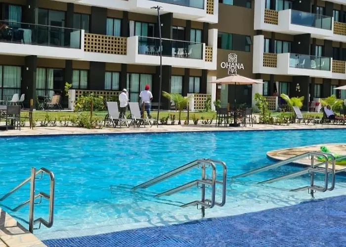 Flat ManaBeach06 com Vista para Piscina 300 metros da Paria de Muro Alto